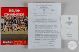 Viv Anderson England v. Czechoslovakia match programmes, 29th November 1978