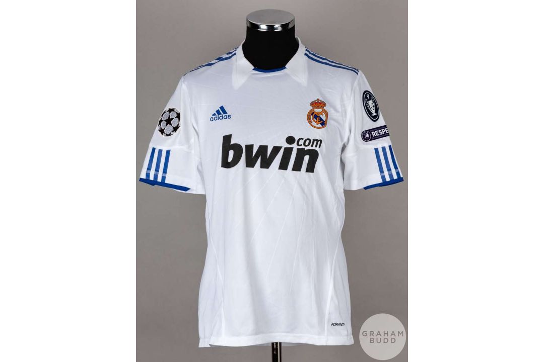 Sergio Ramos white No.4 Real Madrid v. Tottenham Hotspur Champions League shirt, 2011 - Image 1 of 4