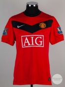 Antonio Valencia red No. 25 Manchester United short sleeved shirt 2009/10.