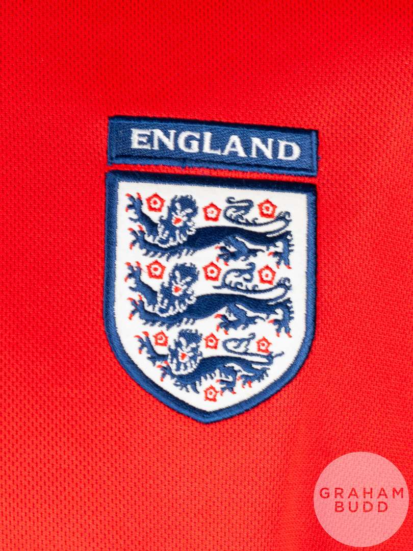 Rio Ferdinand red No.5 England short sleeved 2002 shirt. - Image 3 of 5