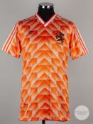 Viv Anderson orange and white No.15 Holland v. England match issued short-sleeved shirt, 1988