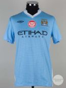 Carlos Tevez sky blue & white No.32 Manchester City v. Stoke City shirt, 2012.