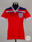 Viv Anderson red No.2 England v. France match issued short-sleeved shirt, 1982