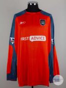 Kasper Schmeichel orange & blue No.33 Manchester City goalkeepers shirts, 2003-04.
