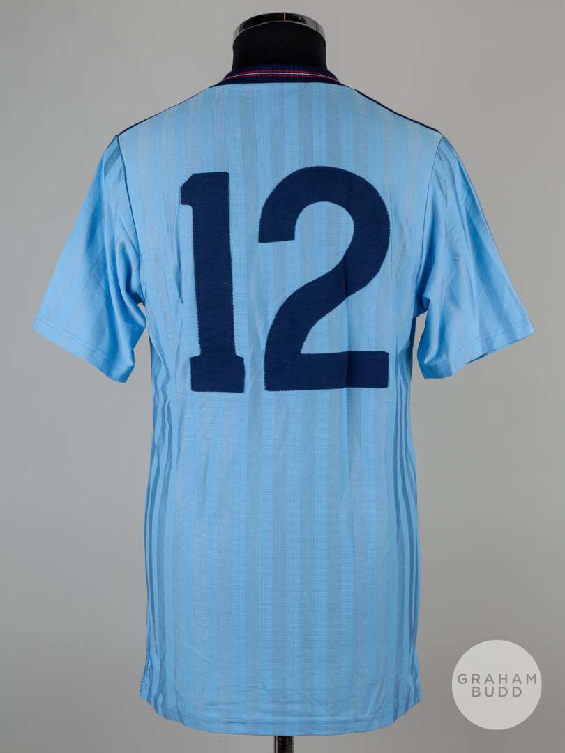 Viv Anderson rare sky-blue No.12 England 1986 World Cup match issued short-sleeved shirt - Image 2 of 5