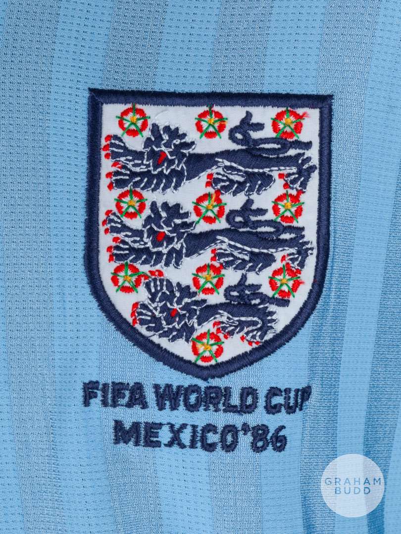 Viv Anderson rare sky-blue No.12 England 1986 World Cup match issued short-sleeved shirt - Image 3 of 5
