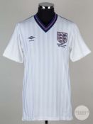 Viv Anderson white No.12 England 1986 World Cup match issued short-sleeved shirt