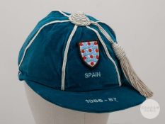 &nbsp;Peter Shilton blue England v. Spain International cap, 1986-87.