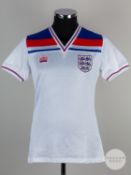 Ray Wilkins white No.7 England short sleeved shirt from the game v Holland May 25th 1982.