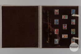 Viv Anderson, souvenir panel of silvered stamps of teams of the European Championship, 1980