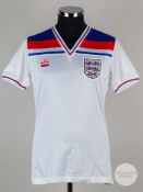 Viv Anderson white No.12 England match issued short-sleeved shirt, 1981-82