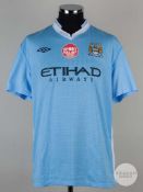 Yaya Toure sky blue & white No.42 Manchester City v. Stoke City shirt, 2012.
