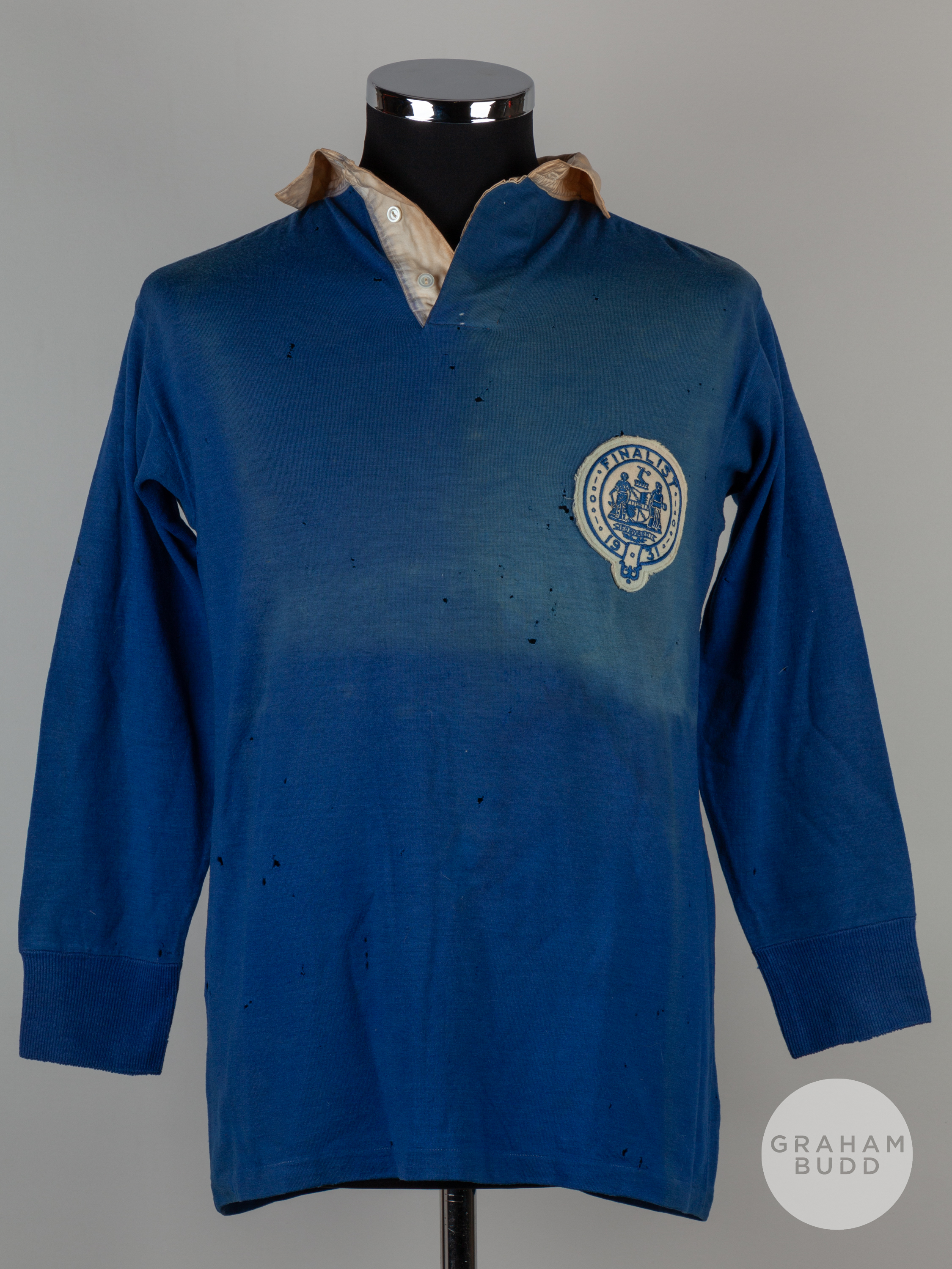 Ernie Curtis blue & white Birmingham City v. West Bromwich Albion 1931 Cup Final shirt