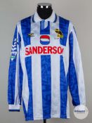 Viv Anderson blue & white No.6 Sheffield Wednesday v. Arsenal F.A.Cup final spare shirt, 1993,