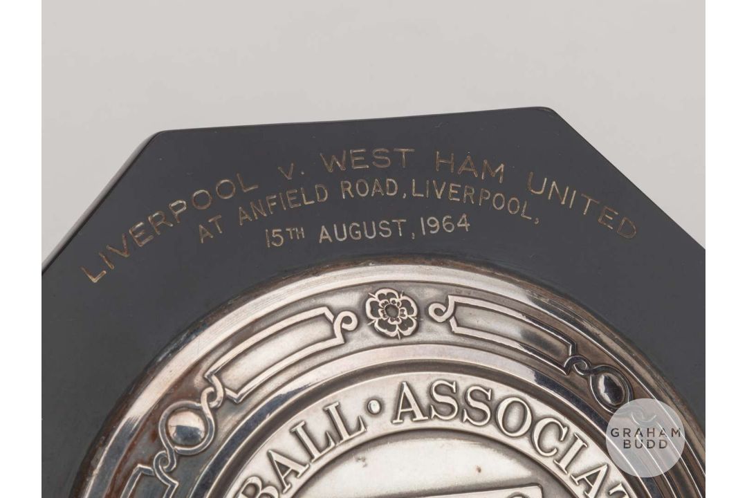 Willie Stevenson silver-mounted Liverpool v. West Ham United Charity Shield plaque, 1964. - Image 2 of 3