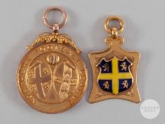 9ct gold Northern Football League medal, 1936-37
