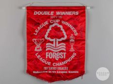 Viv Anderson an autographed Nottingham Forest Double Winners pennant