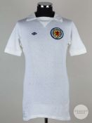 Gordon McQueen white No.14 Scotland international airtex short-sleeved shirt