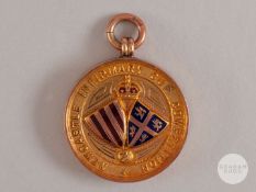 Tom Curry 9ct gold & enamel Newcastle United Infirmary Cup winners medal, 1924-25.