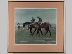 A limited edition horse racing print by Leesa Sandys Lumsdaine.