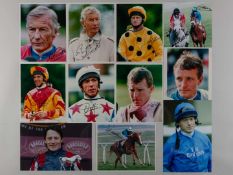 11 signed photographs of leading flat race jockeys.
