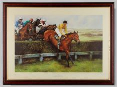 Limited edition print by Max Brandrett of Arkle in the 1966 Cheltenham Gold Cup.