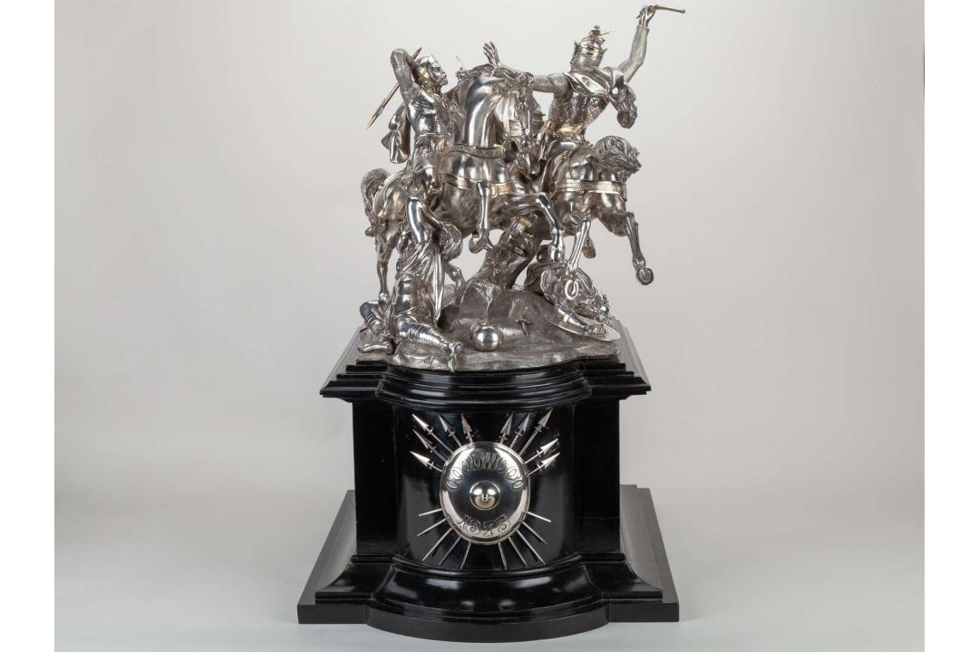 A magnificent Victorian silver sculptural trophy for the 1875 Chesterfield Cup at Goodwood. - Image 15 of 25