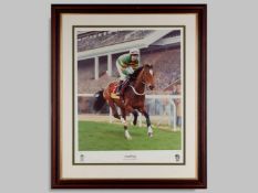 An autographed Stephen Smith limited edition print of Istabraq at Cheltenham.