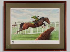 An autographed Stephen Smith limited edition print of the triple Champion hurdler Istabraq.