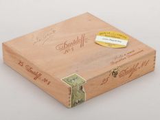 A Lester Piggott signed cigar box.