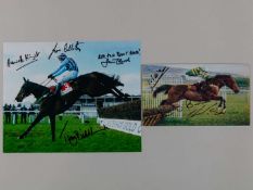 Autographed pictures of the Cheltenham Festival triple-champion legends Best Mate & Istabraq.