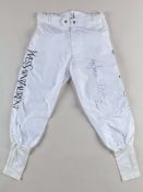 Signed Frankie Dettori jockeys breeches.