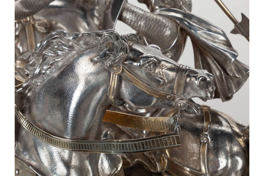 A magnificent Victorian silver sculptural trophy for the 1875 Chesterfield Cup at Goodwood. - Image 8 of 25
