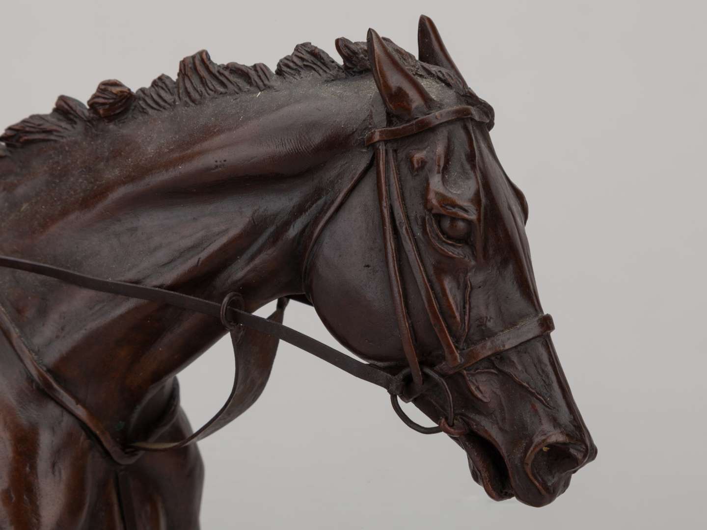 A bronze by Gill Parker of the racehorse Rainbow Quest with jockey Pat Eddery up. - Image 4 of 8