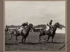 A signed presentation photograph from racehorse owner Mr J V Rank to jockey Gordon Richards.
