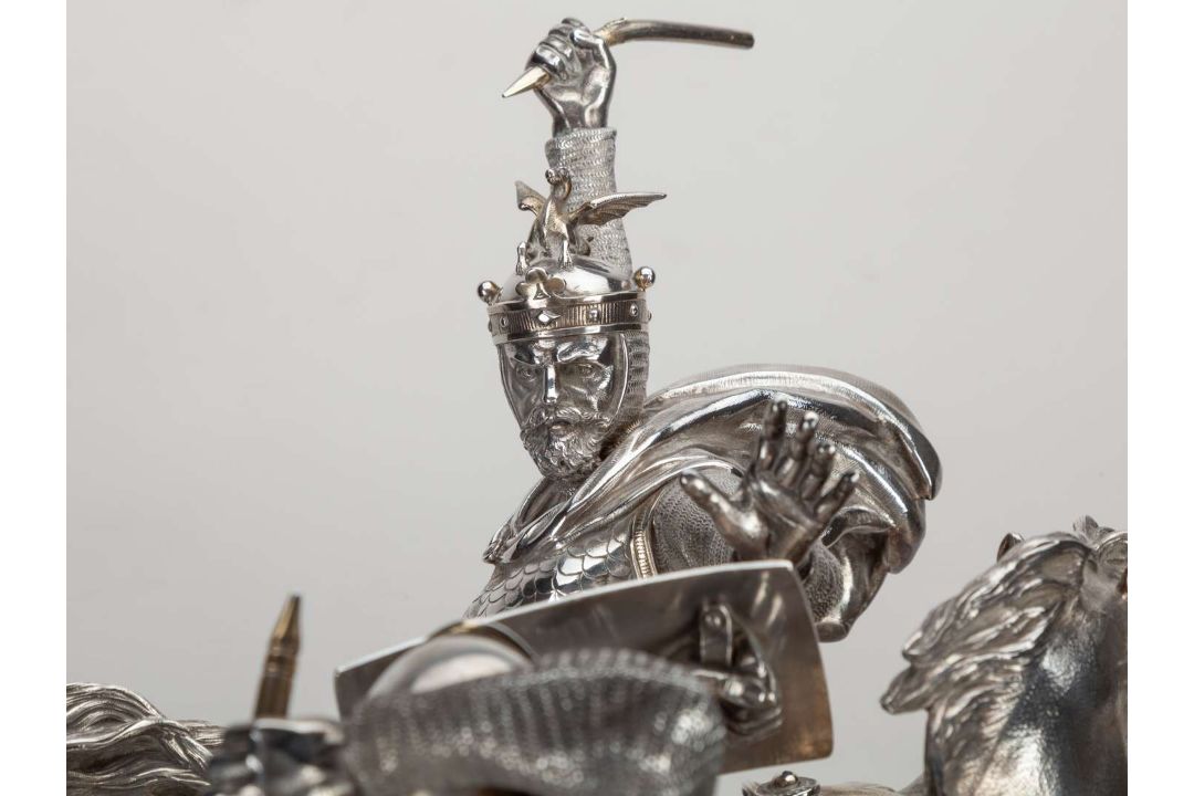 A magnificent Victorian silver sculptural trophy for the 1875 Chesterfield Cup at Goodwood. - Image 24 of 25