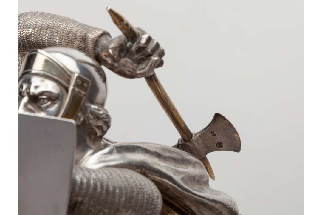 A magnificent Victorian silver sculptural trophy for the 1875 Chesterfield Cup at Goodwood. - Image 11 of 25