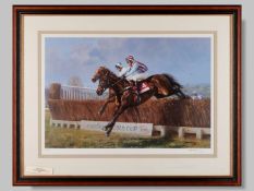 Graham Isom limited edition print of the triple Cheltenham Gold Cup winner Best Mate.