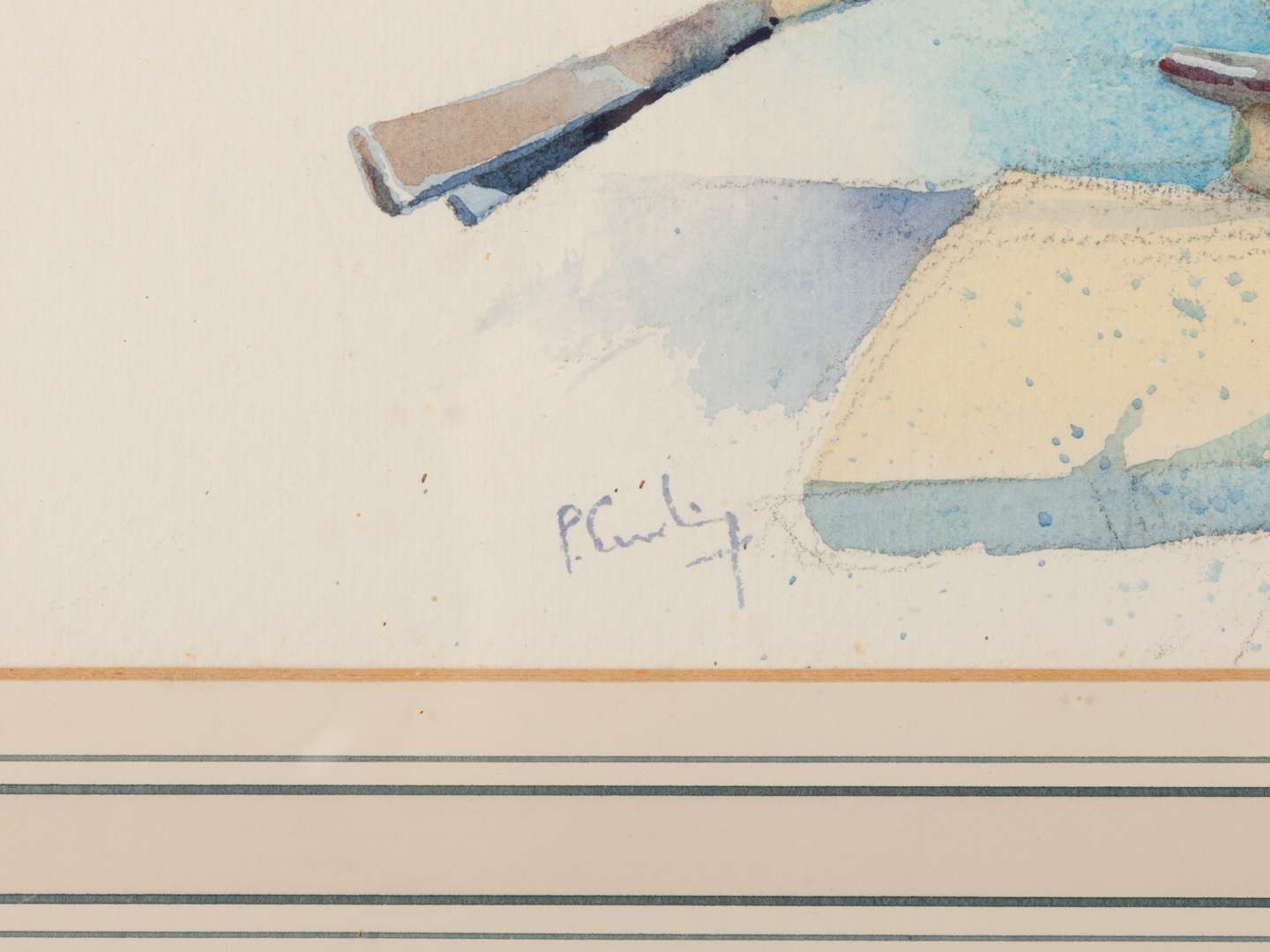 Watercolour of a work rider by Peter Curling. - Image 4 of 4