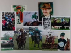 11 signed photographs of National Hunt racing personalities.