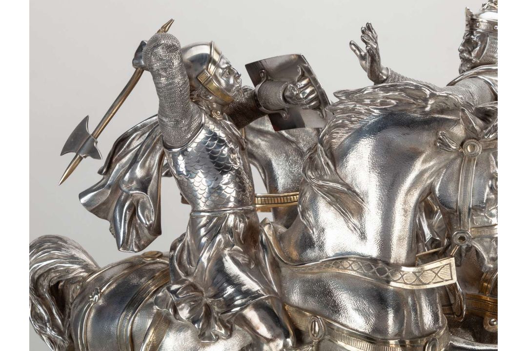 A magnificent Victorian silver sculptural trophy for the 1875 Chesterfield Cup at Goodwood. - Image 17 of 25