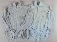 Two signed Lester Piggott bespoke dress shirts.