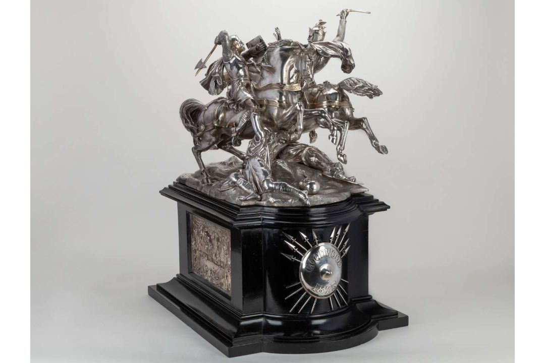 A magnificent Victorian silver sculptural trophy for the 1875 Chesterfield Cup at Goodwood. - Image 2 of 25