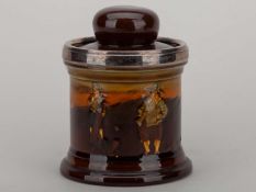 A Royal Doulton Kingsware series tobacco jar and cover.