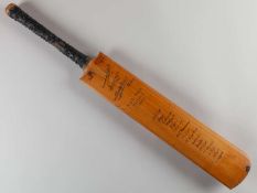 Bodyline Series a Lillywhite Frowd & Co selected cricket bat autographed.