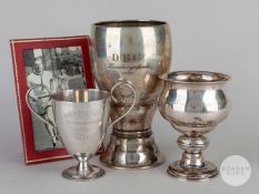 Guy Butler three white-metal trophies, 1911, 1920 & 1930.