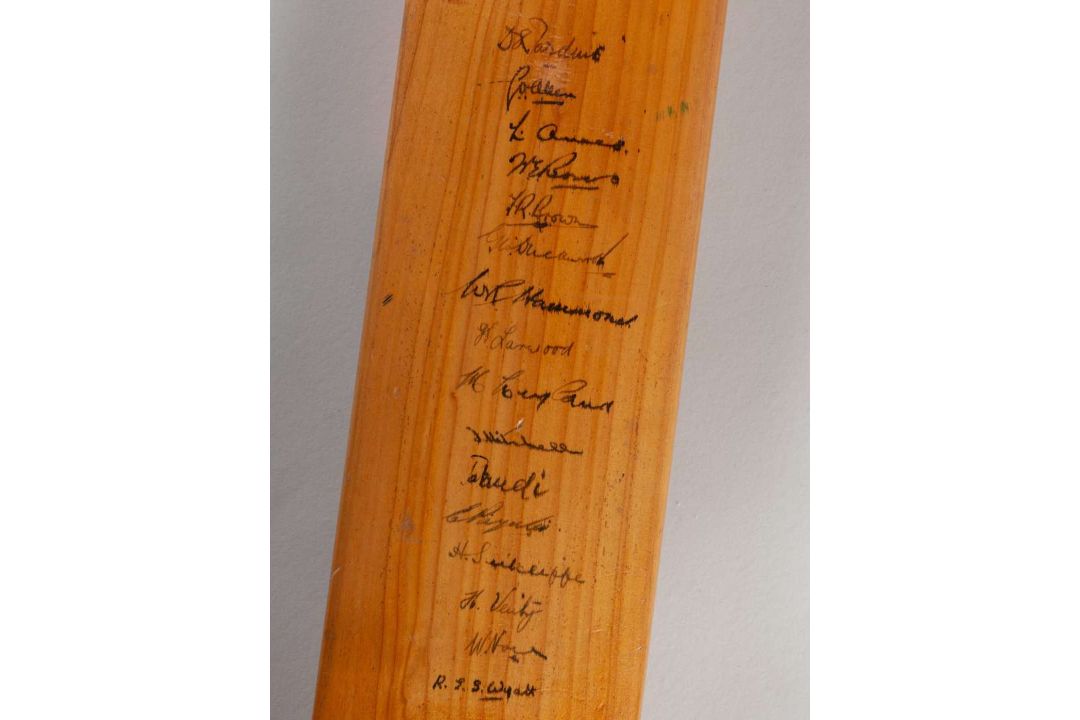 Bodyline Series a Lillywhite Frowd & Co selected cricket bat autographed. - Image 2 of 4