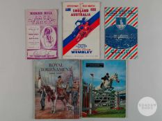 Five assorted sports programmes and brochures.