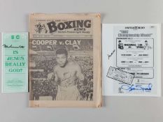 Vintage Boxing News newspaper, signed on the front by Muhammad Ali, 14th June 1963.