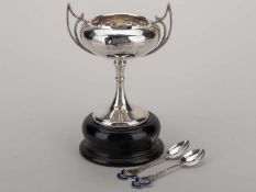 A silver Chertsey Golf Club Cazna Challenge Cup two-handled trophy, 1929.
